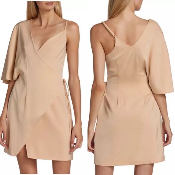 Kimberly Goldson NWT Laurel One Shoulder Mini Dress in Bone Size M - Picture 1 of 13